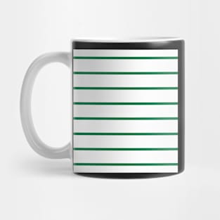 Narrow green and white stripes 3 Mug